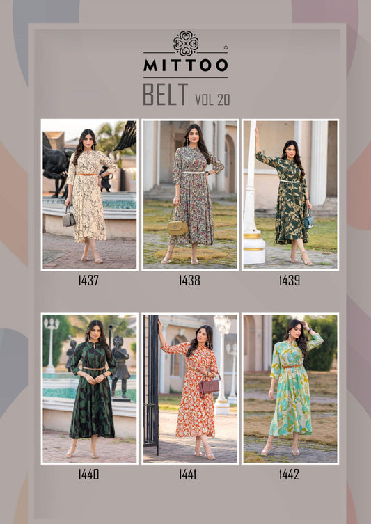 Stylish Rayon Printed Designer Kurti Dress - Orange