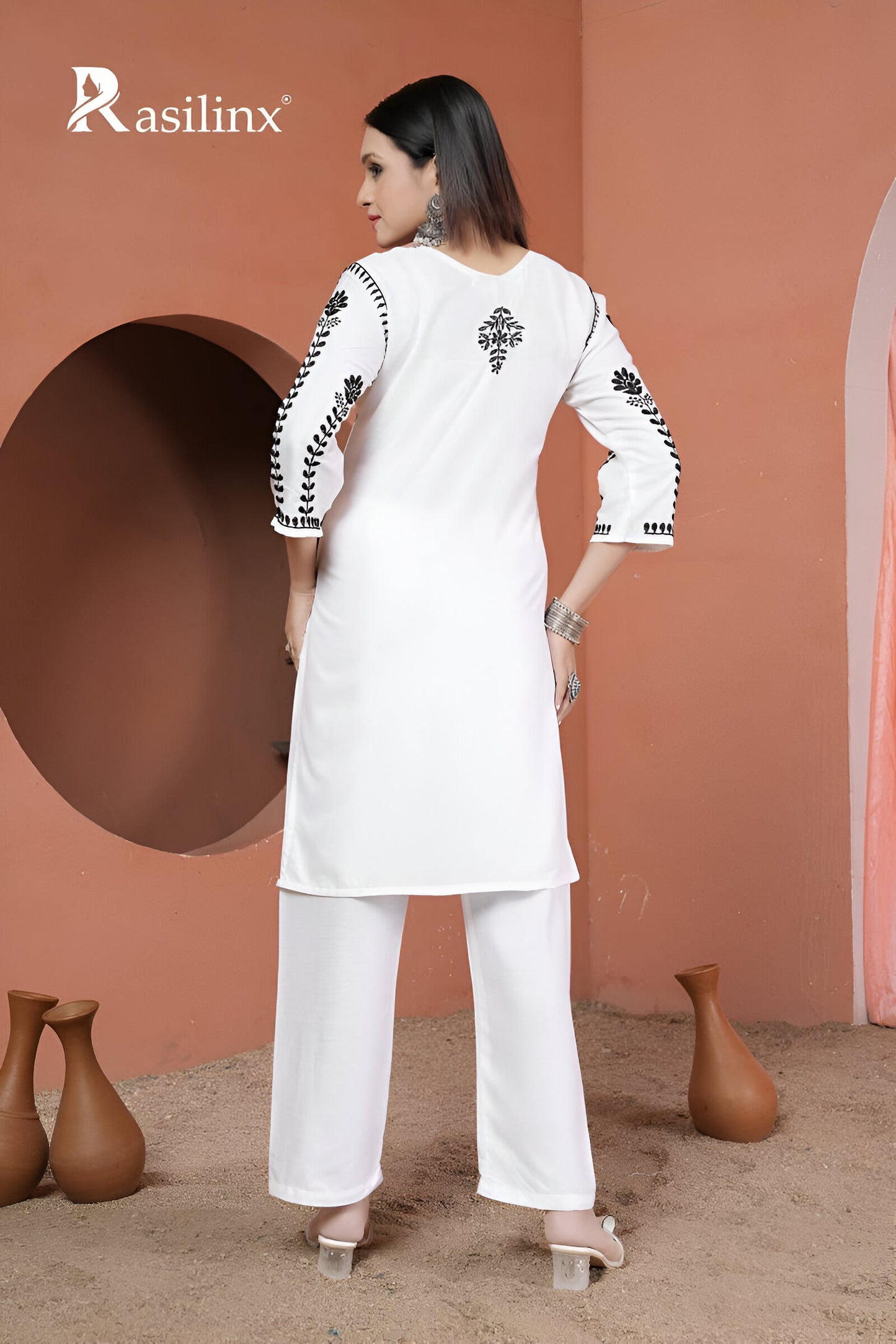 White Chikankari Kurti for Women