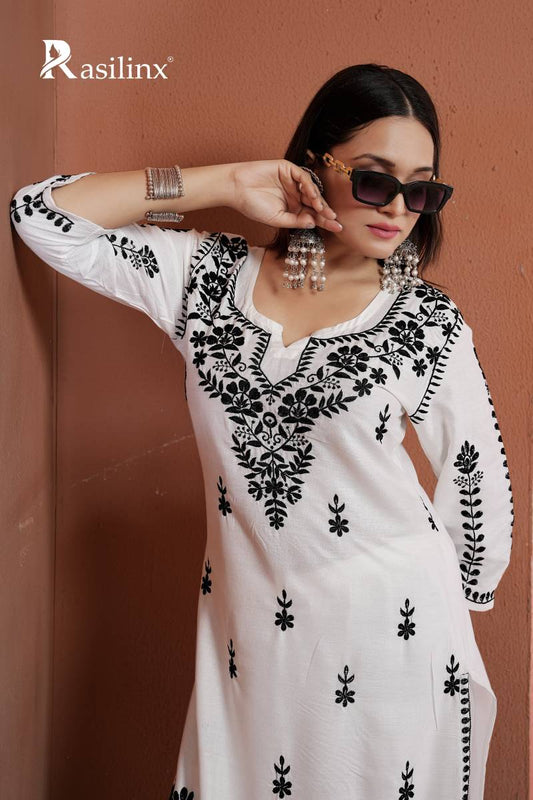 White Chikankari Kurti for Women