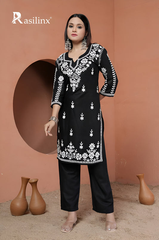 Black Chikankari Kurti for Women
